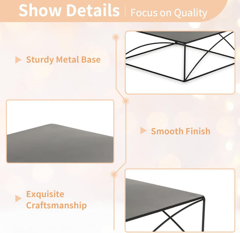 NUPTIO Cake Stand Cupcake Display Metal Dessert Pedestal Stands Food Riser Black Display Plate for Party Halloween