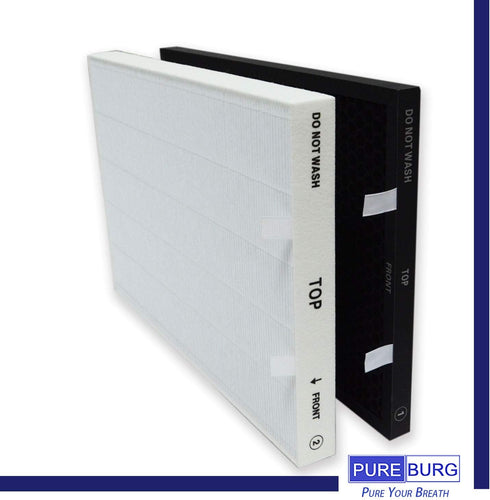 PUREBURG Replacement Filter Set for Bissell Air320 (2768A) Air Purifier, H13 HEPA + Activated Carbon Filter