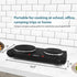 Elite Gourmet EDB-302BF# Electric Hot Plate, Countertop Double Cast Iron Burner, 1500 Watts, Black