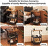 3 2 Tier Metal Rolling Utility Cart Organizer with Walnut Table Top, Stable and Sturdy Rolling Storage Carts