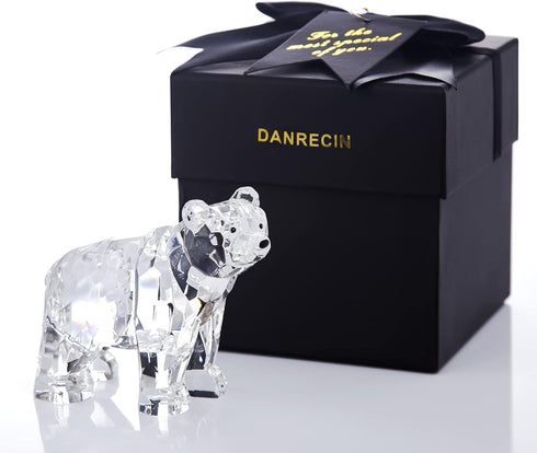 Charming Acrylic Bear Figurine - Cute Animal Decor for Home & Office (B)