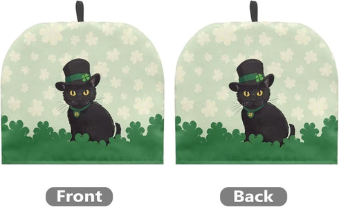 Cat Green Leaf Insulated Teapot Cozy Decorative Dome Shaped Large Tea Cosy Dust Cover St. Patrick's Day Teapot Cover for Keeping Warm Insulated Kettle Cover
