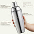 24oz Set Cocktail Shaker, KITESSENSU Drink Shaker with Bartender Strainer, Measuring Jigger, Bar Mixing Spoon, Cocktail