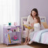 19in 3-Tier 3 ECOLOVI Kids Nightstand High for Floor Beds, Metal Small Bedside Table with Adjustable Storage Shelf