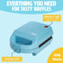 Tasty Mini Nonstick Waffle Maker - Perfect for Individual Waffles, Hash Browns, and Brownies, 600W, Blue