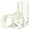 100Pcs Eucalyptus Leaf Paper Baking Cups, Green Gold Foil Leaves Cupcake Wrappers for Parties
