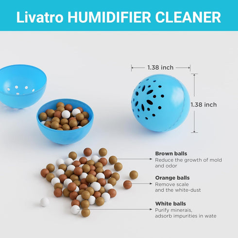 Humidifier Cleaning Ball, Fights Mold and Bacteria, Prevents Hard Water Build-Up, Eliminates Odor, For All Humidifiers