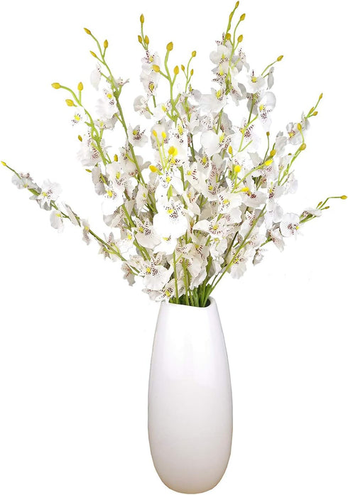 Silk Flowers in Bulk, 10 Pcs Artificial Orchids (Each 20”) for Wedding Party Home Office Decoration