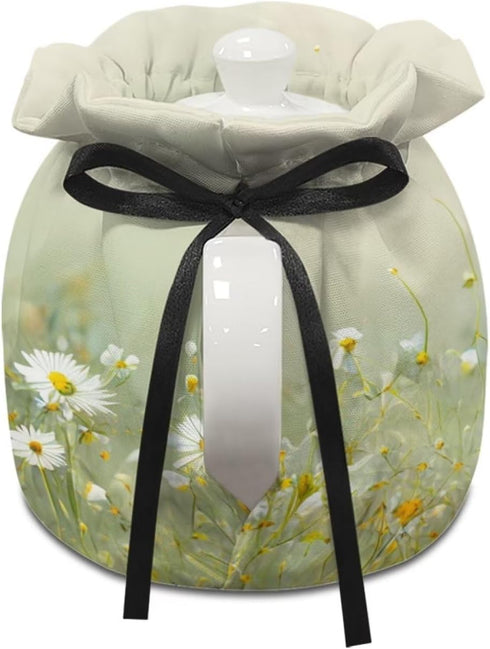 Tea Pot Cover, Insulated Tea Cozy, Teapot Dust Cover, Warming Tea Kettle Quilt, Home Kitchen Decoration (Daisy Floral