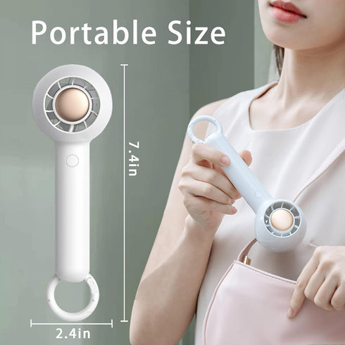 Portable Mini Handheld Fan, Rechargeable Personal Lash Fan for Women Makeup, 2 Speeds for Indoor Outdoor Travel - White