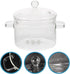 Vaguelly Clear Glass Cooking Pot, 1500mL Saucepan with Lid, Double-Handle Simmer Pot for Milk, Pasta, Noodles, Soup,