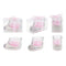 Lunaura 12 pcs Scented Baby Powder Pink Glass Baby Bootie Container Candles,