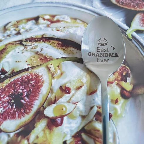 Best Grandma Ever Spoon, Gifts for Grandma from Granddaughter Grandson, Christmas Mothers Day Gift for Coffee Tea Lovers