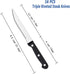 BEWOS Steak Knives Set of 16, Triple Rivet Steak Knives, Serrated Steak Knives, Stainless Steel Serrated Blades (4.5”), Sharp Knifes, Dinner Knives, Dishwasher Safe, Knives Set for Home, Restaurant by BEWOS