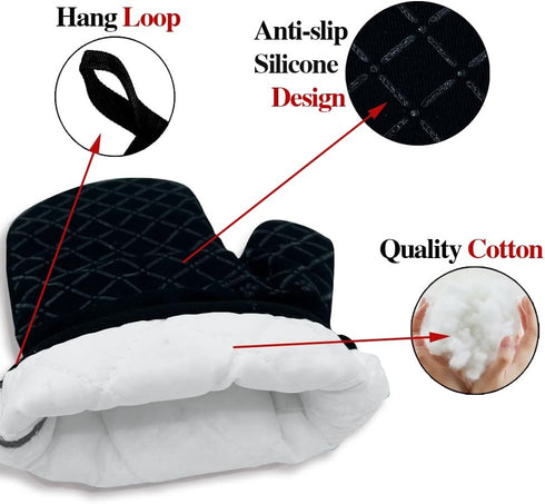 Mr. Good Looking is Cooking: Funny Oven Mitts and Pot Holders Set of 2, Silicone Non-Slip Kitchen Gift