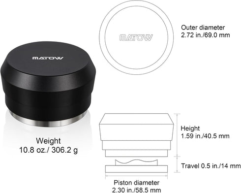 58.5mm Palm Tamper, Espresso 30lbs Calibrated Spring Loaded Puck Tamper with Stainless Steel Base