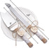 Wedding Cake Knife and Server Set Rustic Style Stainless Steel Cake Cutter Set with Twine Lace and Wood Tag Gifts for Bride and Groom Wedding Anniversaries Parties by SWTOOL