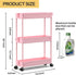 SPACEKEEPER Slim Rolling Storage Cart - 3 Tier Bathroom Organizer Utility Cart for Kitchen, Office, and Narrow Spaces,