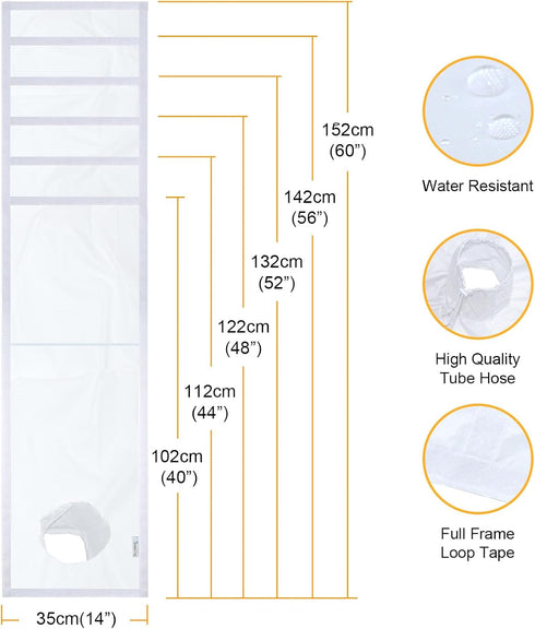 Adjustable Sliding Window Seal with Tube for Portable Air Conditioner, New 35 * 152cm-US