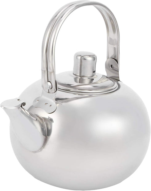 Tea Kettle for Stovetop, Stainless Steel Teapot with Filter, Flat Bottom Induction Cooker Water Kettle (Silver 14CM)