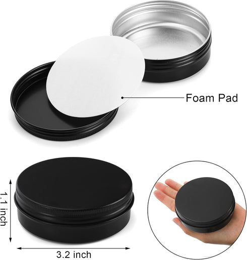 Foraineam 24 Pack 4 oz Round Tins, Aluminum Empty Tins for Metal Storage, Spice Containers, Travel Tin Cans