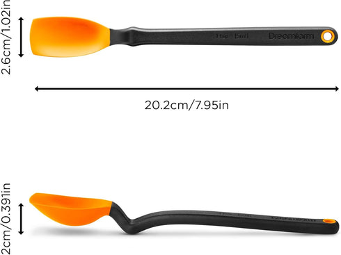 Dreamfarm Mini Supoon Non-Stick Spoon - Sit-Up Silicone Scraping, Cooking, 8" Orange
