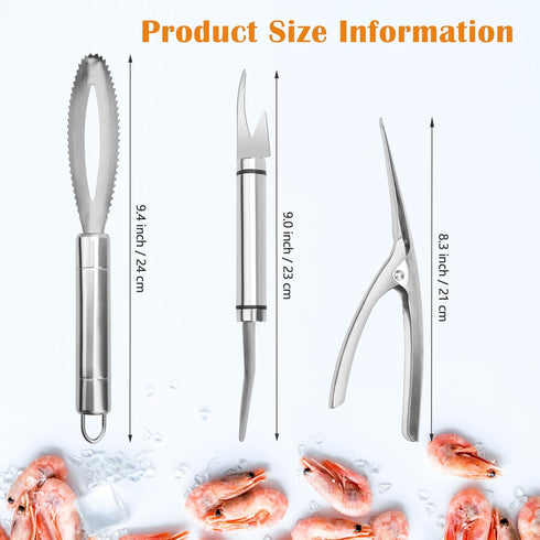 Shrimp Deveiner Tool, Stainless Steel Shrimp Cleaner, Shrimp Peeler and Deveiner Tool, Efficient Shrimp Deveiner