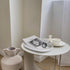 15.6" 10.6" 1.4" MAONAME White Decorative Tray, Oval Serving Tray with Handles, Plastic Trays for Coffee Table, Ottoman