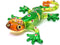 ZOOCRAFT Glass Gecko Figurine, Green Miniature Hand Blown Lampwork Animal Statue Decor
