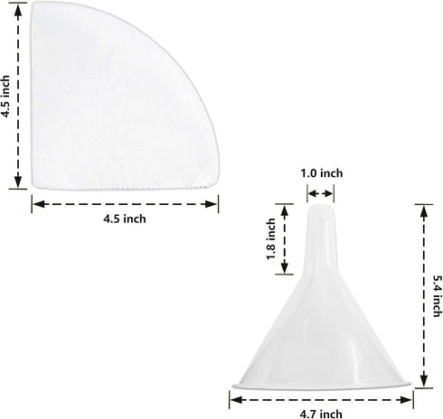 Birllaid Non Woven Filter Cones for Cooking Oil, Package of 1 Cone Holder and 50 Filter Cones