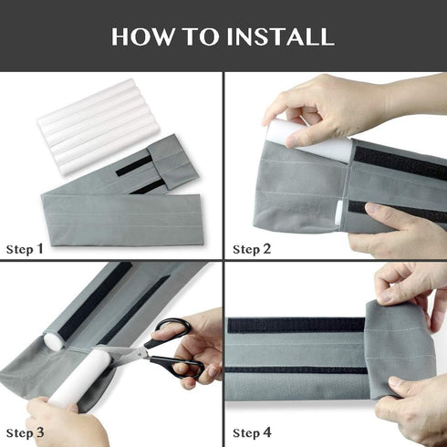 Waterproof Twin Door Draft Stopper - Adjustable Size 30" to 36" Weather Stripping Noise Blocker