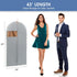 43" Garment Bags for Hanging Clothes, Grey Suit Cover Bags with Clear Window for Closet Storage (2 Packs)
