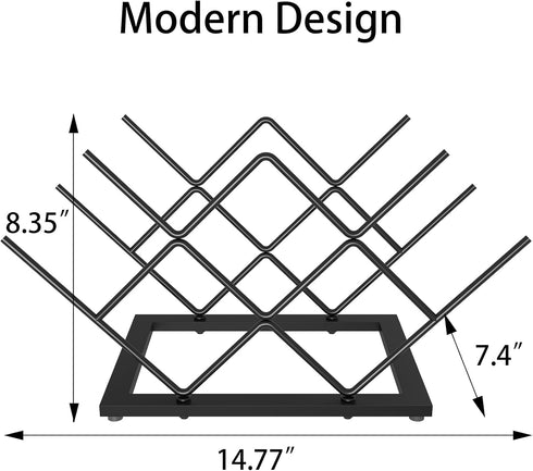 Wine Rack Countertop, Black Metal Wine Bottle Organizer for Home Bar, Kitchen, Cabinet, Pantry, Tabletop Wine Racks for Cup and Water Bottle –7 Bottles Wine Storage Capacity.