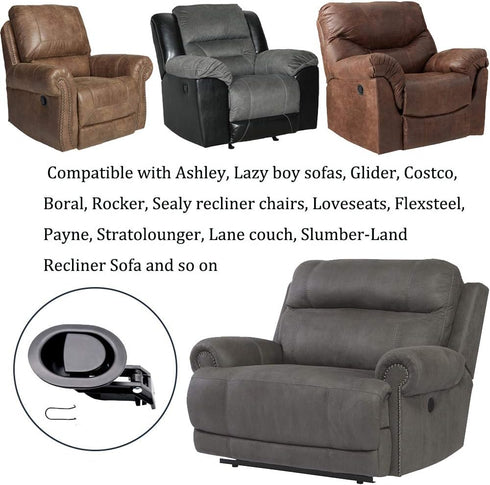 2Pcs Universal Heavy-Duty Metal Recliner Release Pull Handles, Fits Ashley, Lazy Boy, Most Brands, 3" x 3.5"