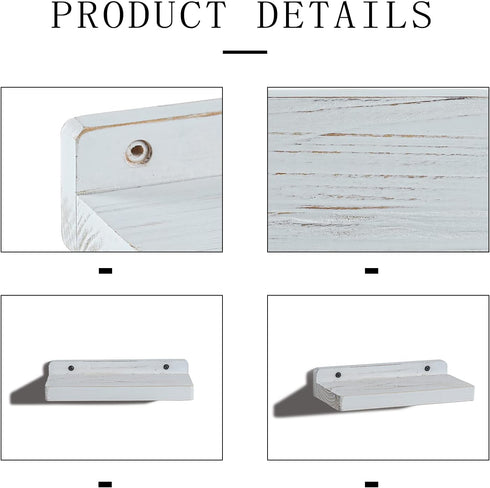 Set 2 8Inch Freezing point Small Floating Shelves for Wall of Natural Wood Mini Wall Shelf Decor Plant Display