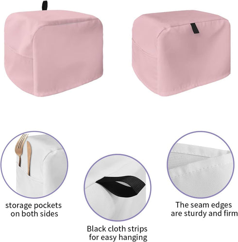 Pink Toaster Cover 2 Slice, Small Kitchen Appliance Covers, Farmhouse Pink Decor Toaster Oven Cover with Loop, Bread Machine Cover Polyester Dust Cover Protection