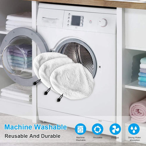Fushing 6Pcs Steam Mop Pads - Reusable Washable Microfiber Replacement Pads for Steamboy X5 H2O H20 S302 S001