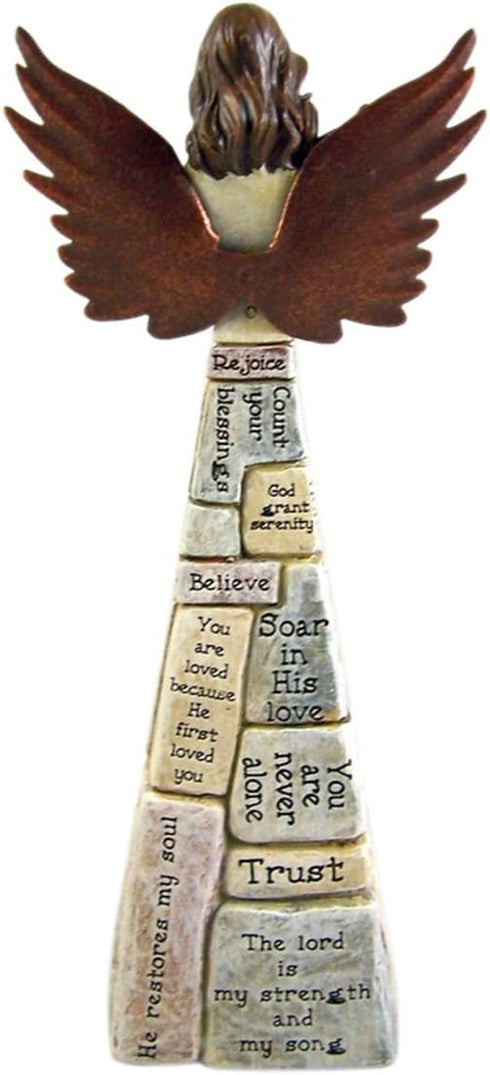 Praying Angel Faith-Filled Robes - Whitewashed 4 x 10.5 Resin Tabletop Figurine
