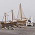 Sailboat Wooden Small Nautical Sail Boat Decor Coastal Beach Themed Ornaments for Home Bathroom Room Bedroom (B)