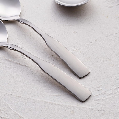 Soup Spoons Set of 6, Stainless Steel 6.1” Heavy Duty Round Dinner Spoon Cutlery, Metal Table Spoon Silverware