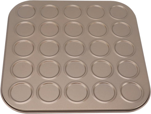 Muffin Top Pan, Non-Stick Coating Baking Tray for High Temperature Muffin Baking, 25 Hole Carbon Steel