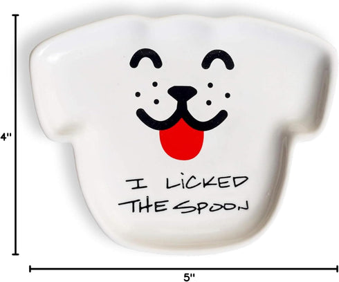 Naughty Dog Spoon Rest, Ceramic Dish, Cute Novelty Gift for Dog Lovers