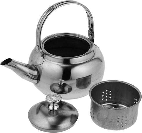 BESTonZON Whistling Tea Kettle - 14cm Stainless Steel Water Boiler with Infuser for Induction and Gas Stove