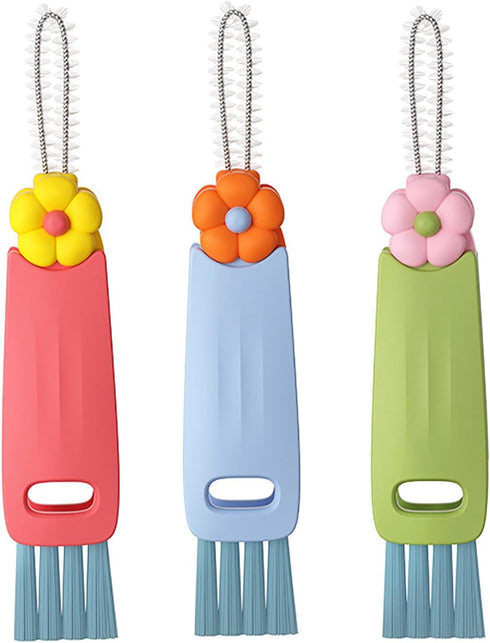 3 in 1 Multifunctional Cup Lid Cleaning Brush, 2024 New Portable Cleaner for Tumbler and Narrow Bottles