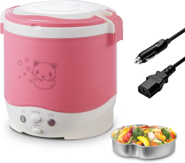 OSBA Small Rice Cooker,12v Portable Travel Rice Cooker For Car, Cooking Heating