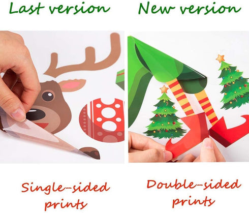 90shine 314PCS Christmas Decorations - Window Clings with Snowflake, Santa, Elf, Reindeer, Gnome Decals, 12 Sheets