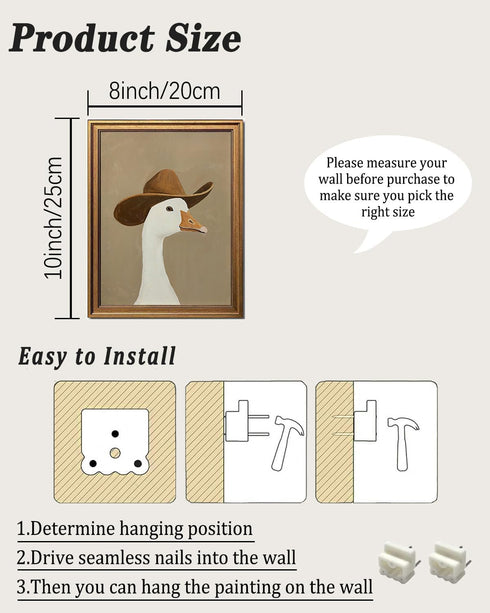 Decoration(8"x10") KBKBART Gold Framed Wall Art Decor, Silly Cowboy Goose Poster Wall Art Farmhouse Decor, Rustic