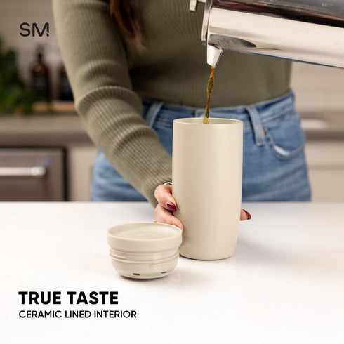 360 16oz Simple Modern Travel Coffee Mug Tumbler with Lid | Ceramic-Lined Insulated Stainless Steel Cold Brew Iced
