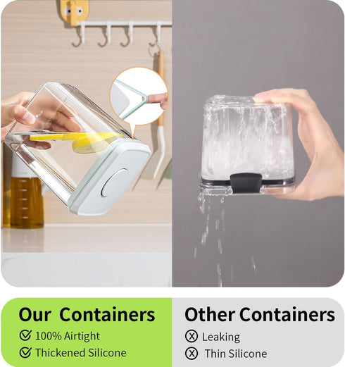 EQI Lids,2.9Qt 2Pcs Sets Food Storage Containers with Airtight Pop Food Storage Containers, BPA-Free Stackable Kitchen