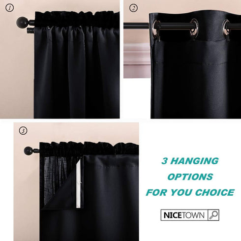 NICETOWN Door Curtains for Doorway, Black Out Curtain Liners, Set of 2, 27" x 80" Each Panel
